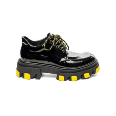 Pantofi Mineli VFTS Shiny Black Yellow Sole